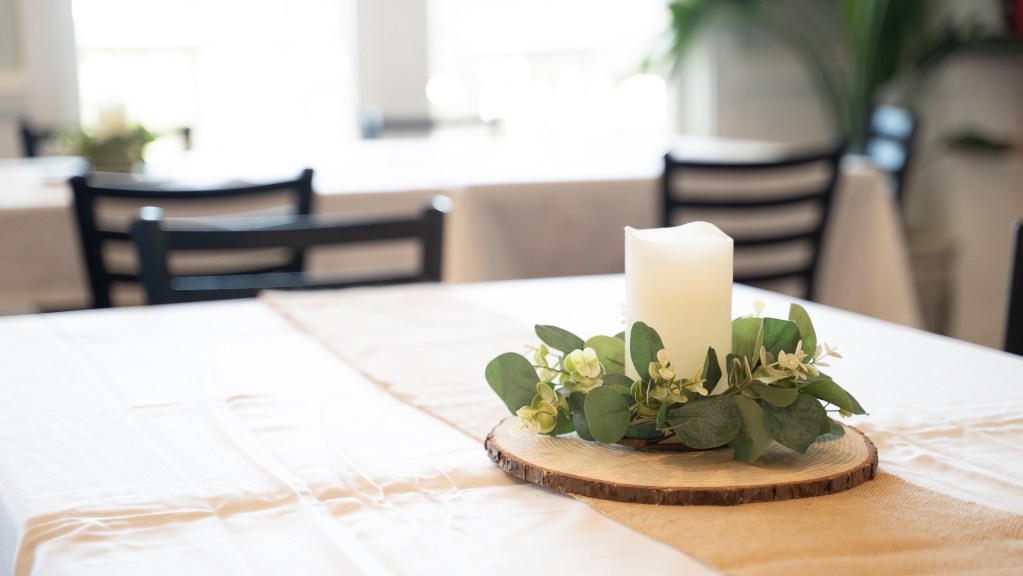 Table decor at gorgeous wedding venue 