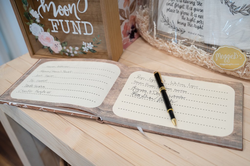Picture of sign in sheet at wedding 