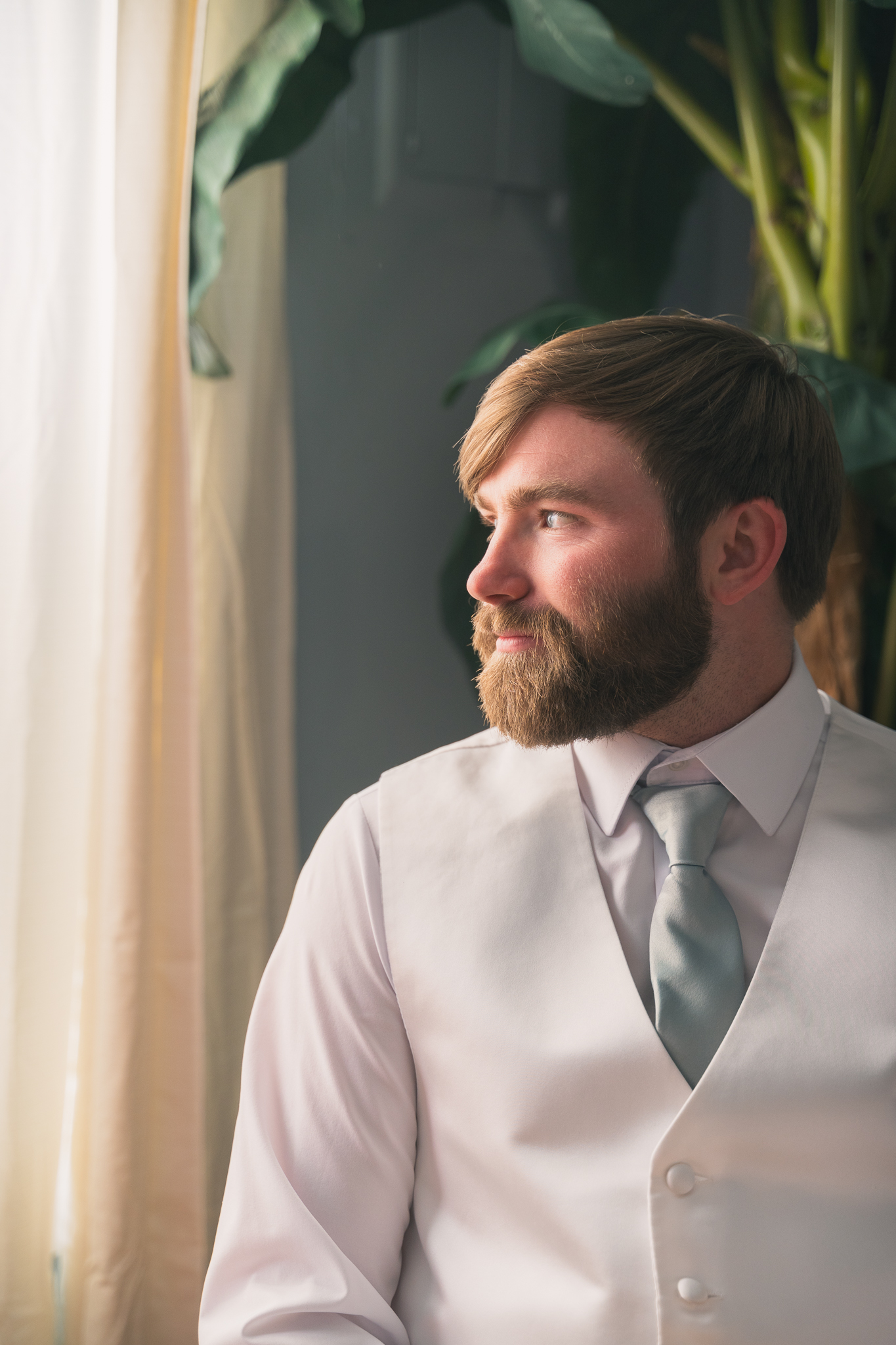 Groom getting ready for wedding