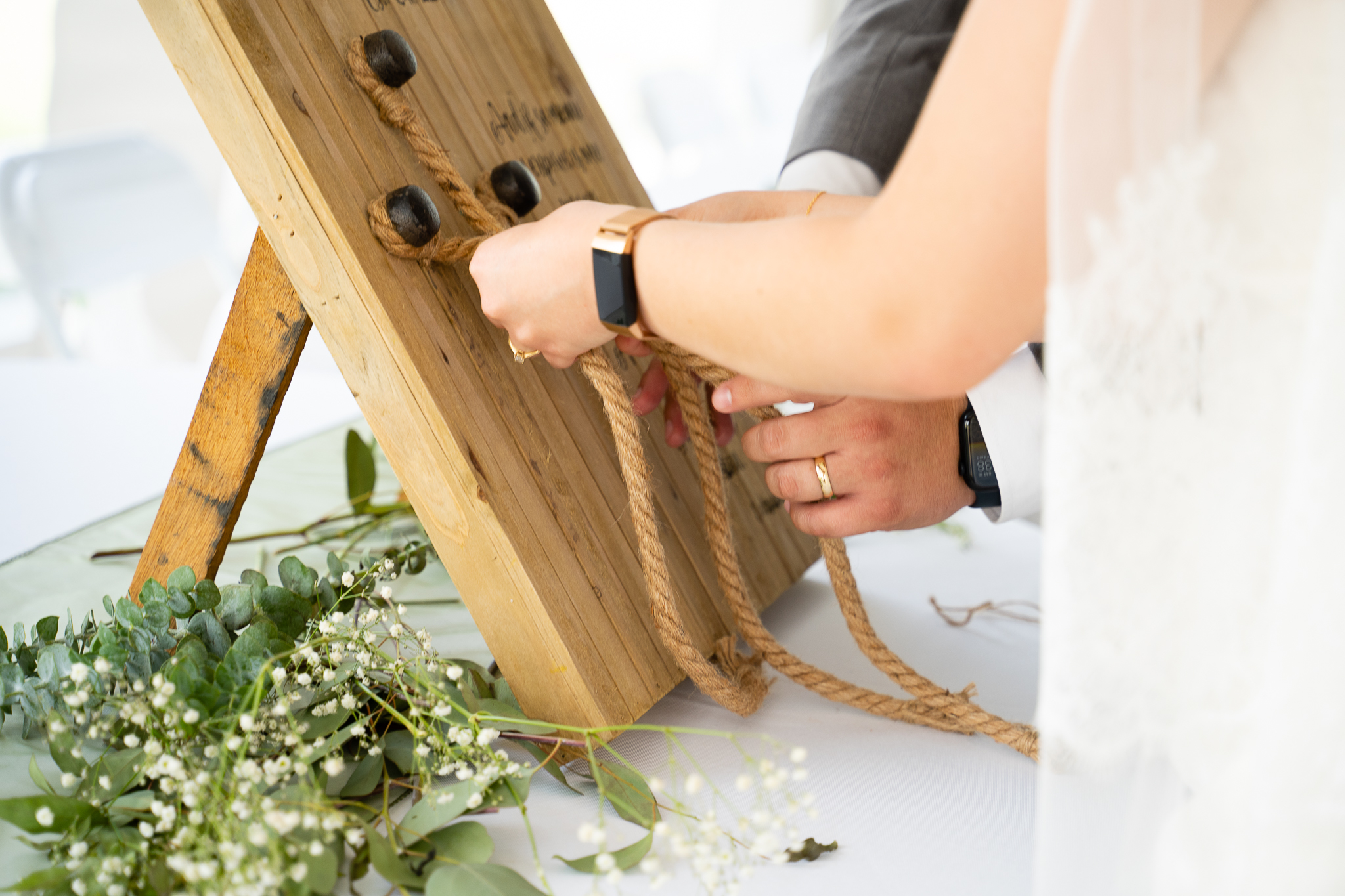 Christian wedding ceremony under luxury tent in Slidell LA