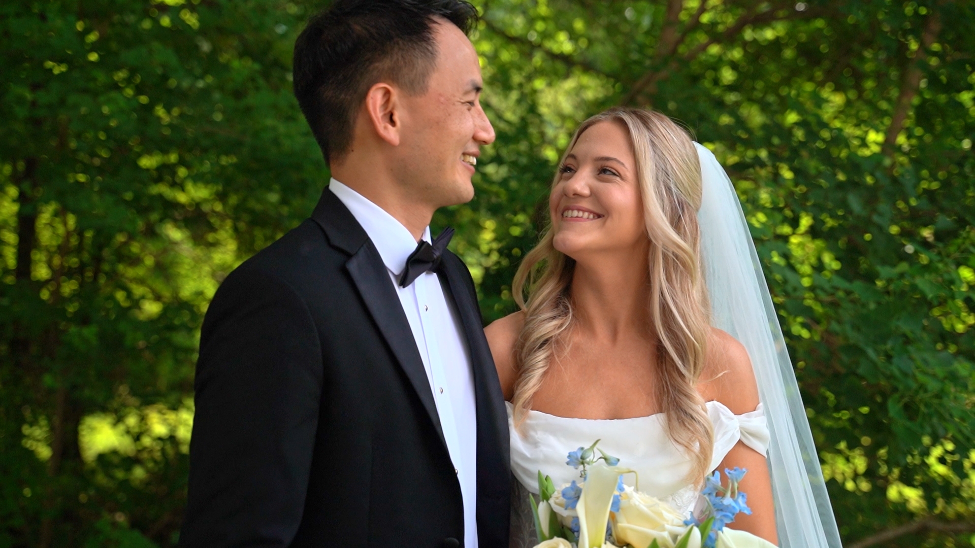 Ridgeland, MS Bride and Groom smiling at each other lovingly
